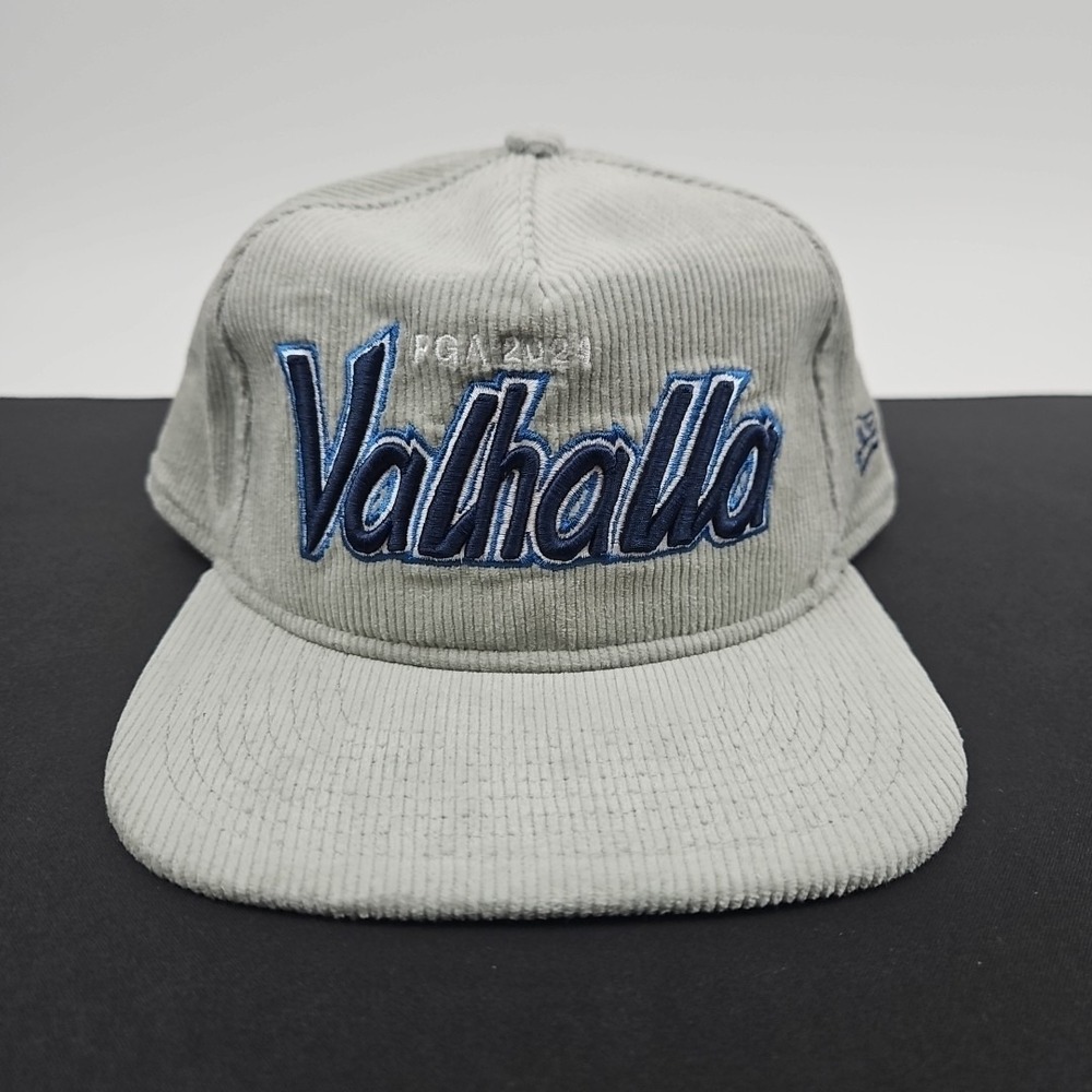 Valhalla PGA 2024 Golf New Era Hat Cap Snapback Gray Corduroy Blue Script New